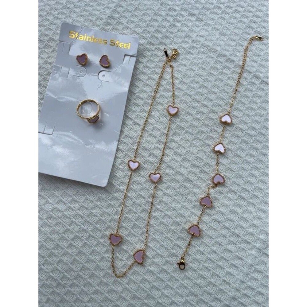 Pink Heart Jewelry Set